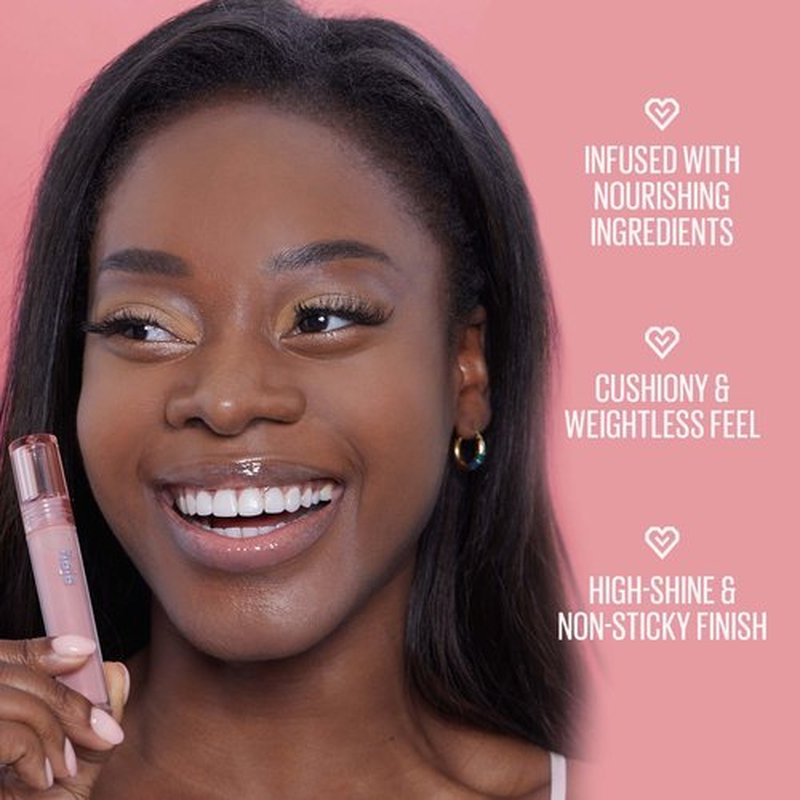 Kaja Lip Balm - Gloss Shot 01 Crystal Clear | High Shine, Non-Sticky, with Jojoba Oil, Sheer, Hydrating, Juicy, Plumper Looking, Non-irritating, Shea Butter, 0.14 FL Oz