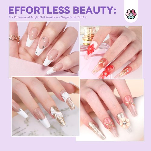 SAVILAND Kolinsky Acrylic Nail Brush Set: Sizes 6,10,14 - Professional Tool for Acrylic Powder Application & 3D Nail Art