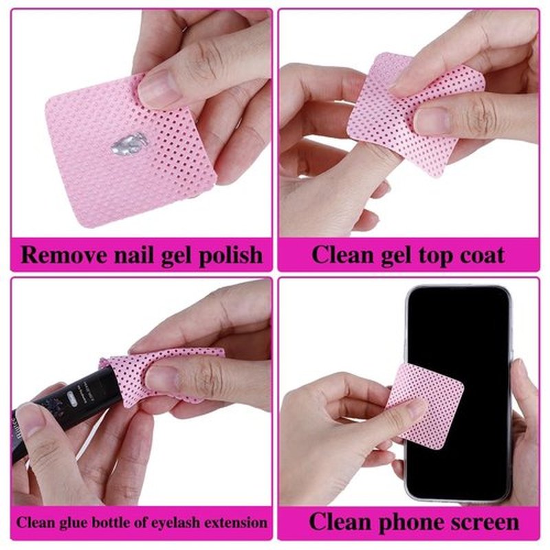 Biutee Cleaner Bottle Set for Nail Polish Remover with 1200 Lint Free Nail Wipes, 180ml Empty Push Down Pump Dispenser for Acetone, Salon Grade Manicure Cleaner Bottle & Non-Woven Nail Pads Kit