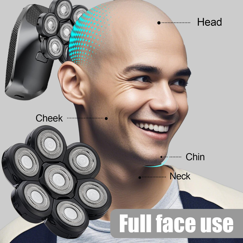 7 Head Shaver Replacement Heads，Head shavers for many brands bald men replacement blades，Shaver Blade Heads Replacement for Electric Razor for Men (3 Pack)