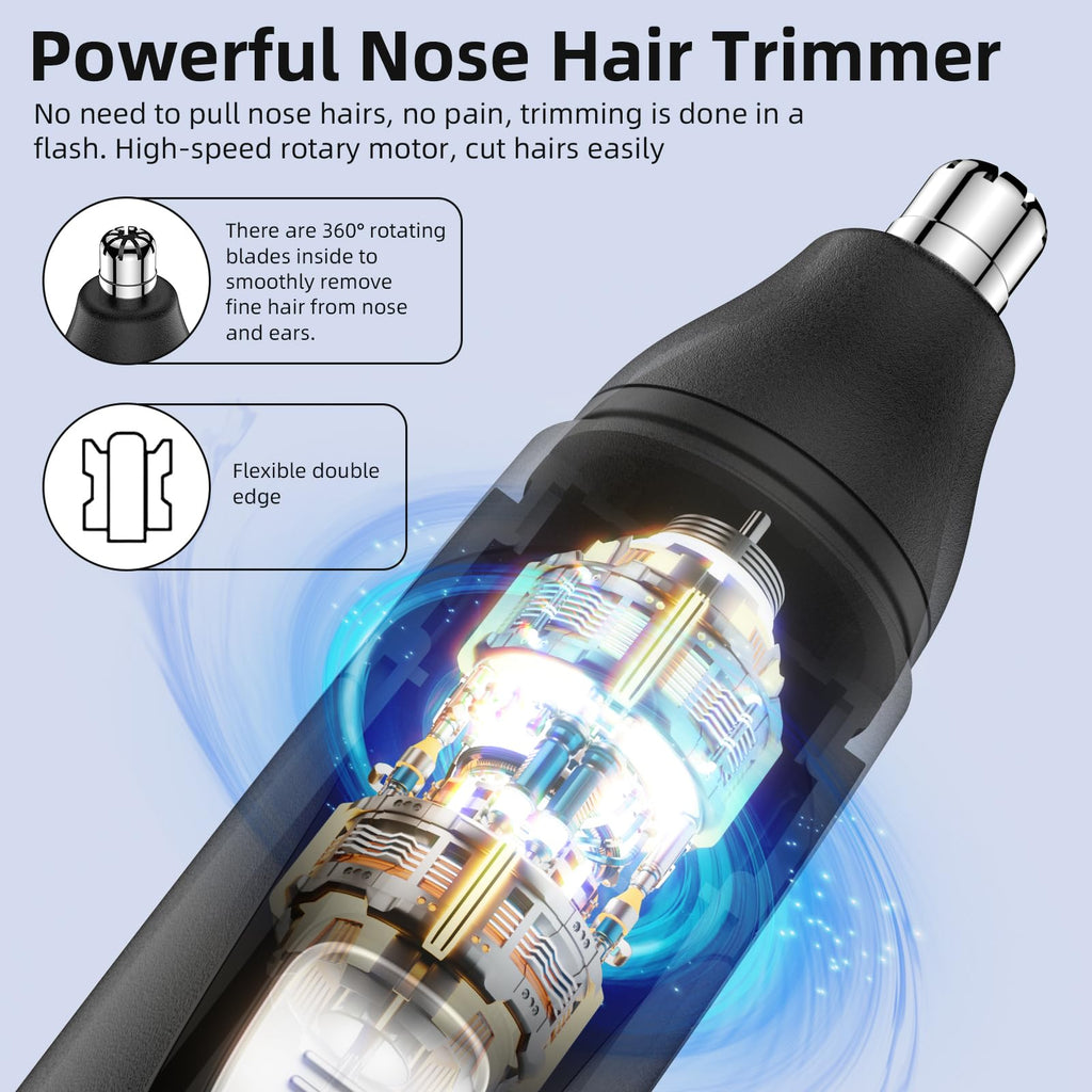 SHOBES Nose Hair Trimmer Painless Rechargeable Ear and Eyebrow Trimmer Professional with Edge Blades (Orange)