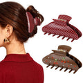 2 Pack Hair Claw Clips for Women, Polka Dots Claw Clips, Recycled Acrylic Strong Hold Claw Clips for Thick Thin Hair, Eco-Friendly, Easy Updo for Work, Active Lifestyle, Valentine's Day Gifts