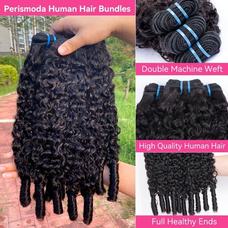 PerisModa Burmese Curly Bundles Human Hair 100% Unprocessed 12A Brazilian Virgin Burmese Curly Hair Bundles 16 18 20 Inch 3 Bundles 3C4A Kinky Curly Weave Human Hair Extensions with Spiral Curly Ends