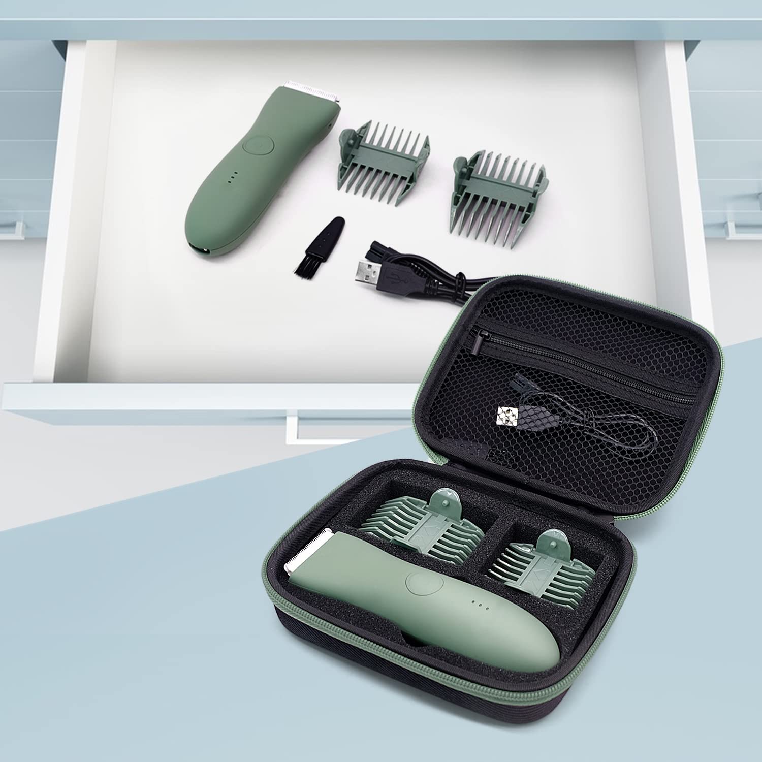 Case for Meridian Shaver, Yewltvep Hard Bags Compatible with Meridian Trimmer, Storage Case for Meridian Grooming Shaver Trimmer with Shockproof Detachable Insert Foam and Enough Space for Accessories