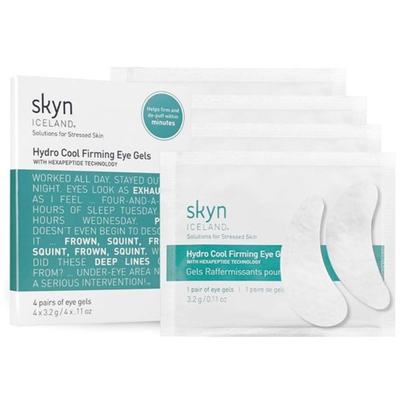 Skyn ICELAND Hydro Cool Firming Eye Gel Patches - Reduce Dark Circles & Puffiness | 4 Pairs