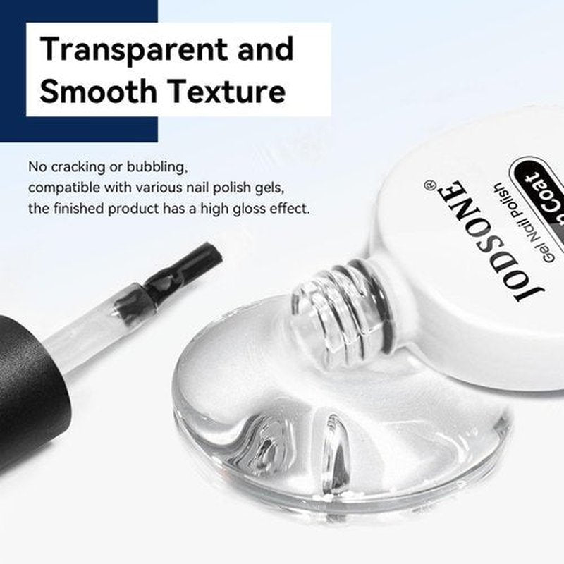 JODSONE Gel Top Coat - No Wipe Clear Finish for Long-Lasting Shine | 16.5ml Cured with UV Lamp
