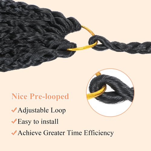 9 Packs Boho Box Braids Crochet Hair 10 Inch Goddess Box Braids Crochet Hair With Curly Ends Pre Looped Synthetic Bohemian Braid Hair Extensions For Women (10 Inch, 1B)