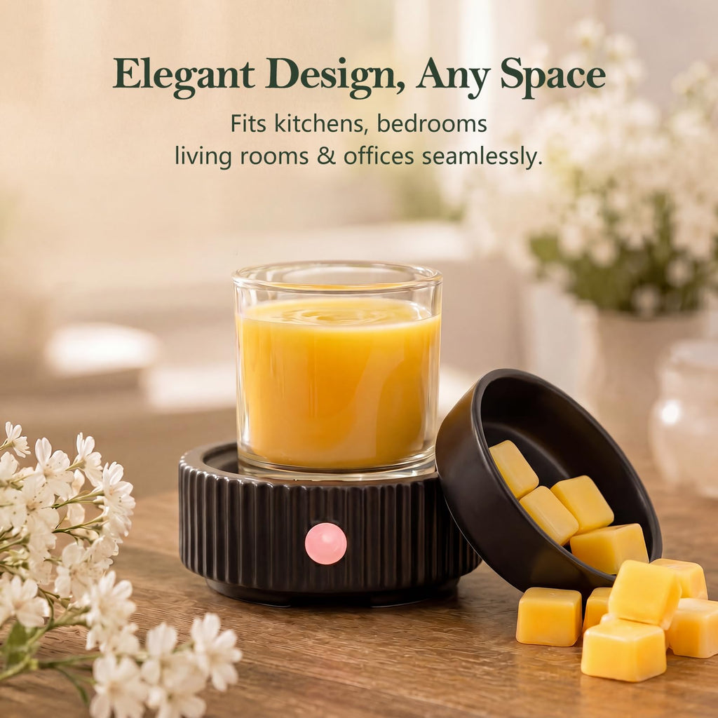 Wax Melt Warmer with 4 Timer & PTC Heating- Ceramic Fragrance 3-in-1 Oil Burner Electric Candle Wax Melter for Home Office Bedroom Fragrance, Home Décor Choice