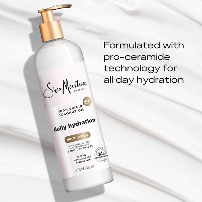 SheaMoisture Daily Hydration Body Lotion - Nourishing 100% Virgin Coconut Oil & Shea Butter, 16 oz