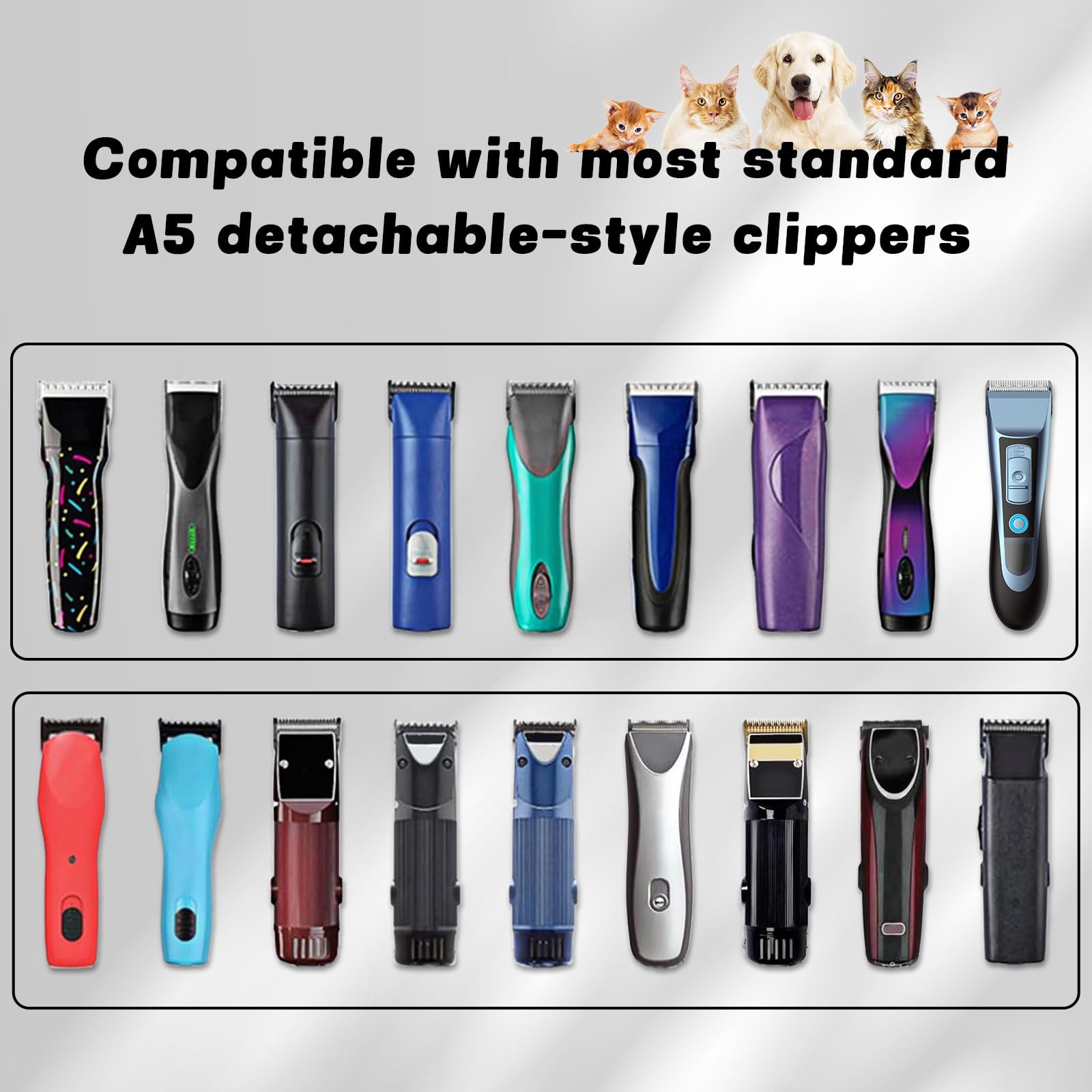 8VR 3 Pack 10# Removable Dog Grooming Blades, Made of Carbonized Steel, Suitable for Andis/Oster A5/Wahl KM Series, Cutting Length 1/16" (1.5 mm)