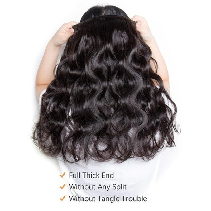 12A Human Hair Bundles 16 18 20 22 Inches Body Wave Bundles Human Hair 100% Unprocessed Brazilian Virgin 4 Bundles Human Hair Extensions Quick Weave Natural Black