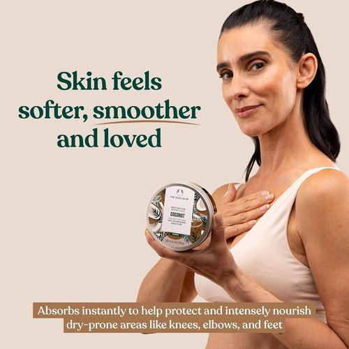 The Body Shop Coconut Body Butter - Nourishing Moisturizer for Very Dry Skin - Vegan - 6.75 oz