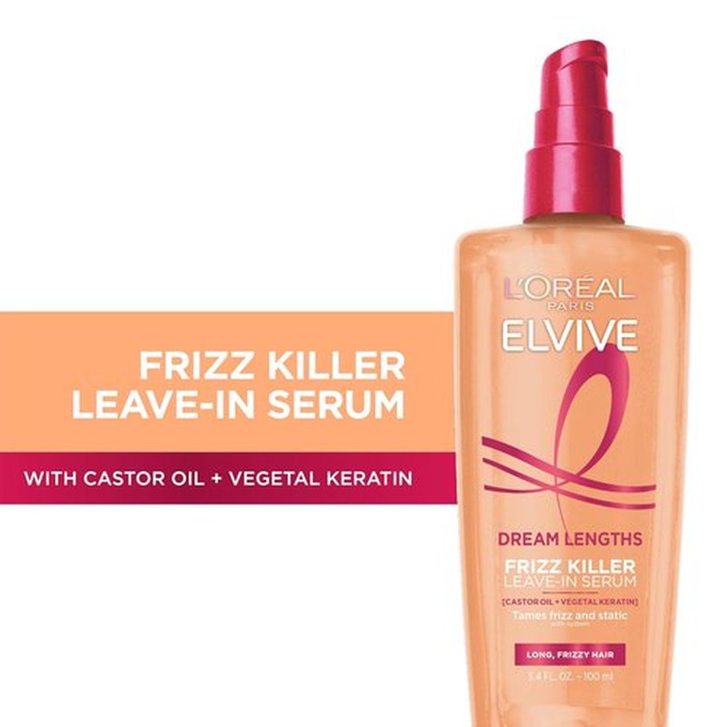 L'Oreal Paris Elvive Dream Lengths Leave-In Serum - Frizz Control & Nourishment | 3.4 Ounce