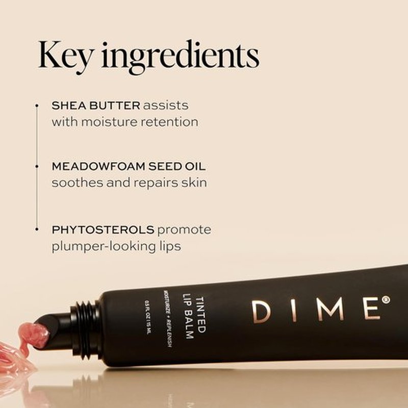 DIME Beauty Tinted Lip Balm - Hydrating Vegan & Cruelty-Free Lip Care in Desert Rose | 0.5 oz / 15 ml