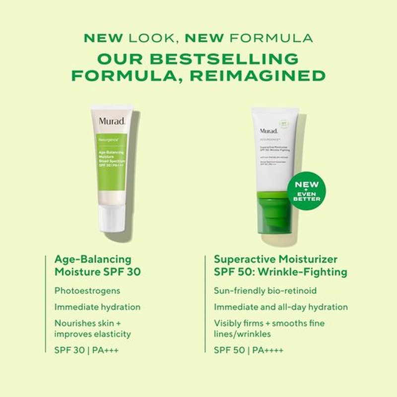 Murad Superactive Wrinkle-Fighting Moisturizer SPF 50 | Bio-Retinoid Ultra Sheer Sunscreen - 1.7 Fl Oz