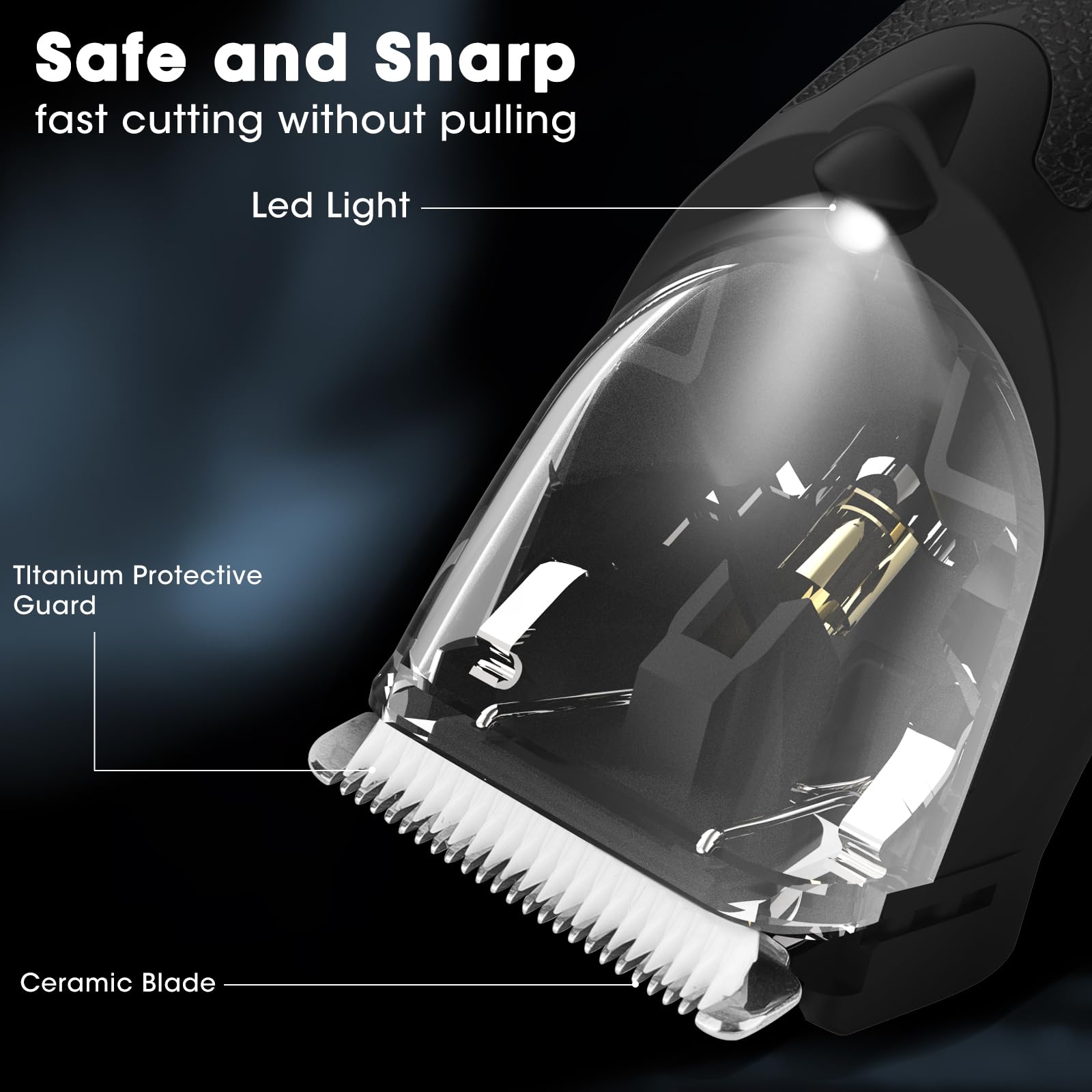 Lanumi 4 in 1 Body Hair Trimmer Set Cordless Groin Intimate Hair Trimmer for Men Rechargeable Beard Trimmer Ear& Nose Trimmer Electric Shaver Groomer, Black