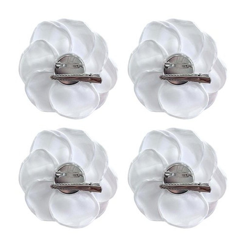 Sanrich Women's Brooches 4pcs Rose Flower Hair Clip Mexican Hair Flowers Clips Hairpin Brooch Tea Party Hats Headpieces (white)
