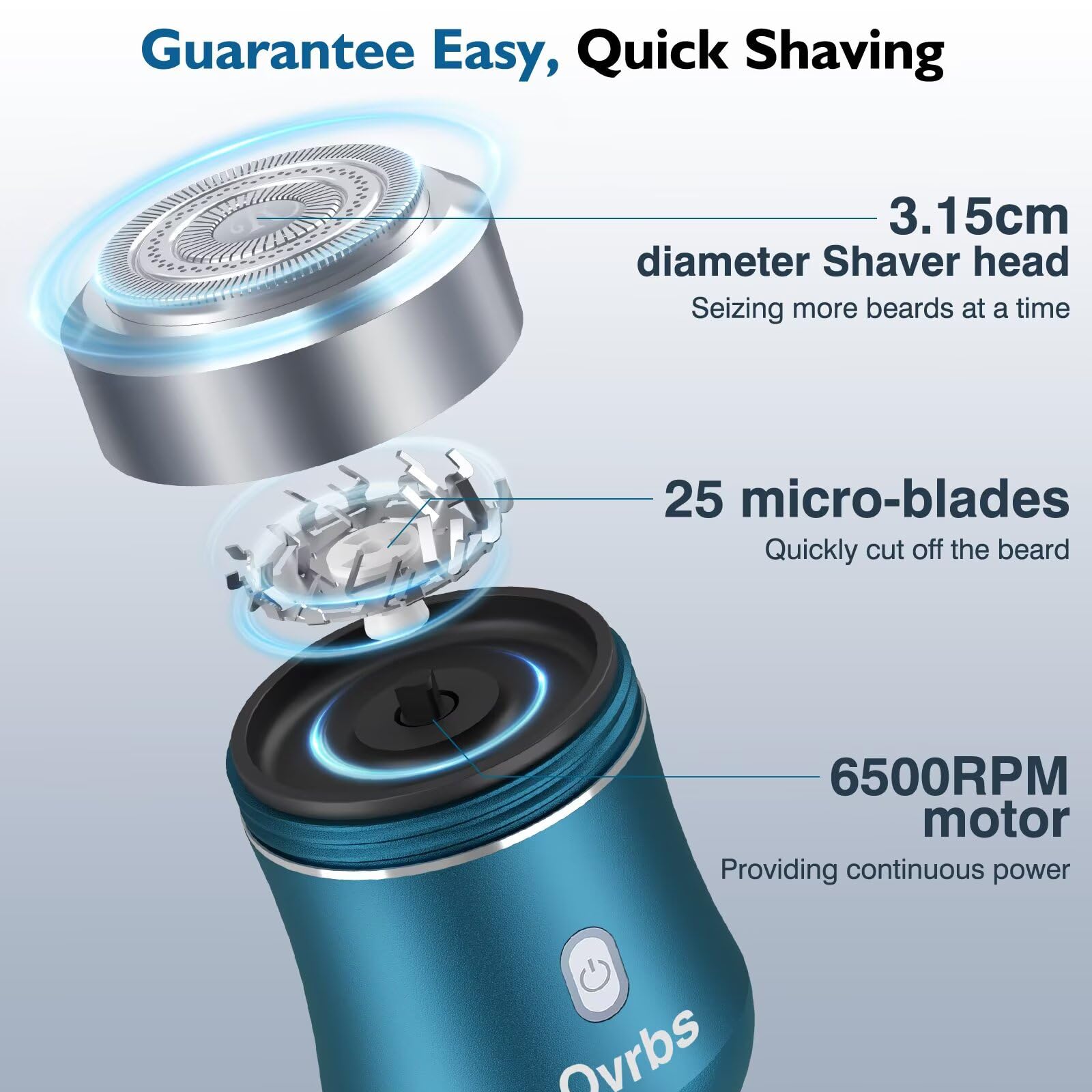 Mini Electric Razor,Aluminum Alloy Body,3D Floating Shaver Head,Type-C Charging,use for 45 Days,IPX7 Waterproof,Mini Portable Shaver,Travel Razor,Suitable for Home,Car,Trave
