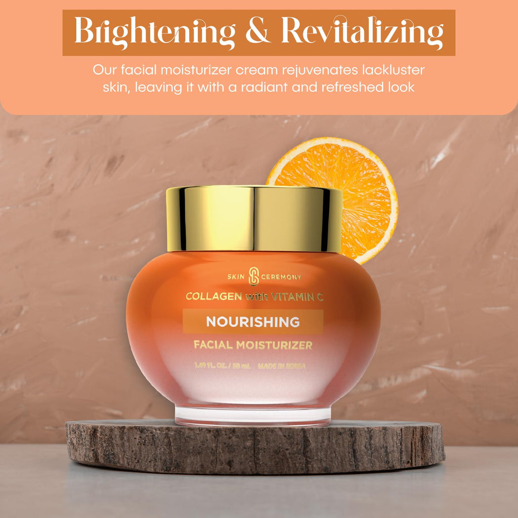 Skin Ceremony Collagen & Vitamin C Nourishing Moisturizer - Reduces Wrinkles & Fine Lines, Smooths Skin - Dermatologist Tested, Clean Beauty, Korean Skin Care - 1.69 FL.OZ. (2 Pack)