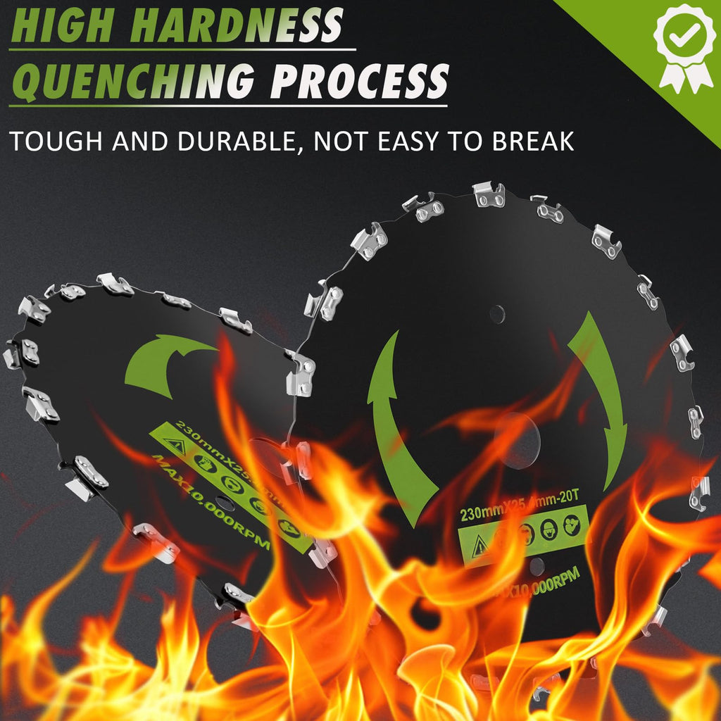 Brush Cutter Blade, 9" x 20T Brush Cutter Blades for Trimmers, Chainsaw Tooth Saw Blade,Chainsaw Brush Cutter Blade for String Trimmer,Weed Eater(2 Pack)