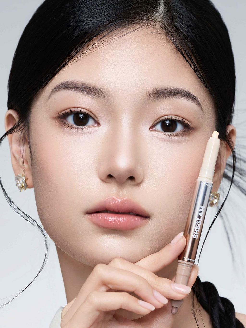 SHEGLAM Fine Line 2-In-1 Nose Contour & Highlight Pen Long Lasting Waterproof Cream Bronzer & Highlight Sticks