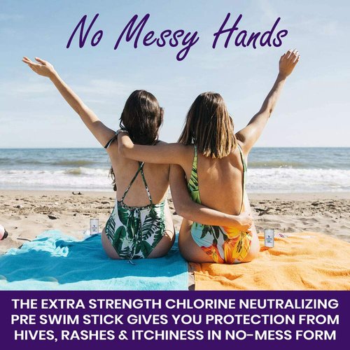 Diva Stuff Pre Swim Stick, Extra Strength Chlorine Neutralizing Lotion Bar For Body,Treats Hives, Rashes, Itchiness, Dry Skin and Other Reactions To Chlorine, Use Before Swimming