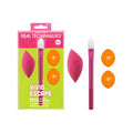 Real Techniques Vivid Escape Bright Eyes Concealer 4 Piece Set, Includes Kitten Paw Makeup Brush, Powder Puff, & Concealer Makeup Blending Sponge, Targeted Concealing, Travel Friendly, Cruelty-Free