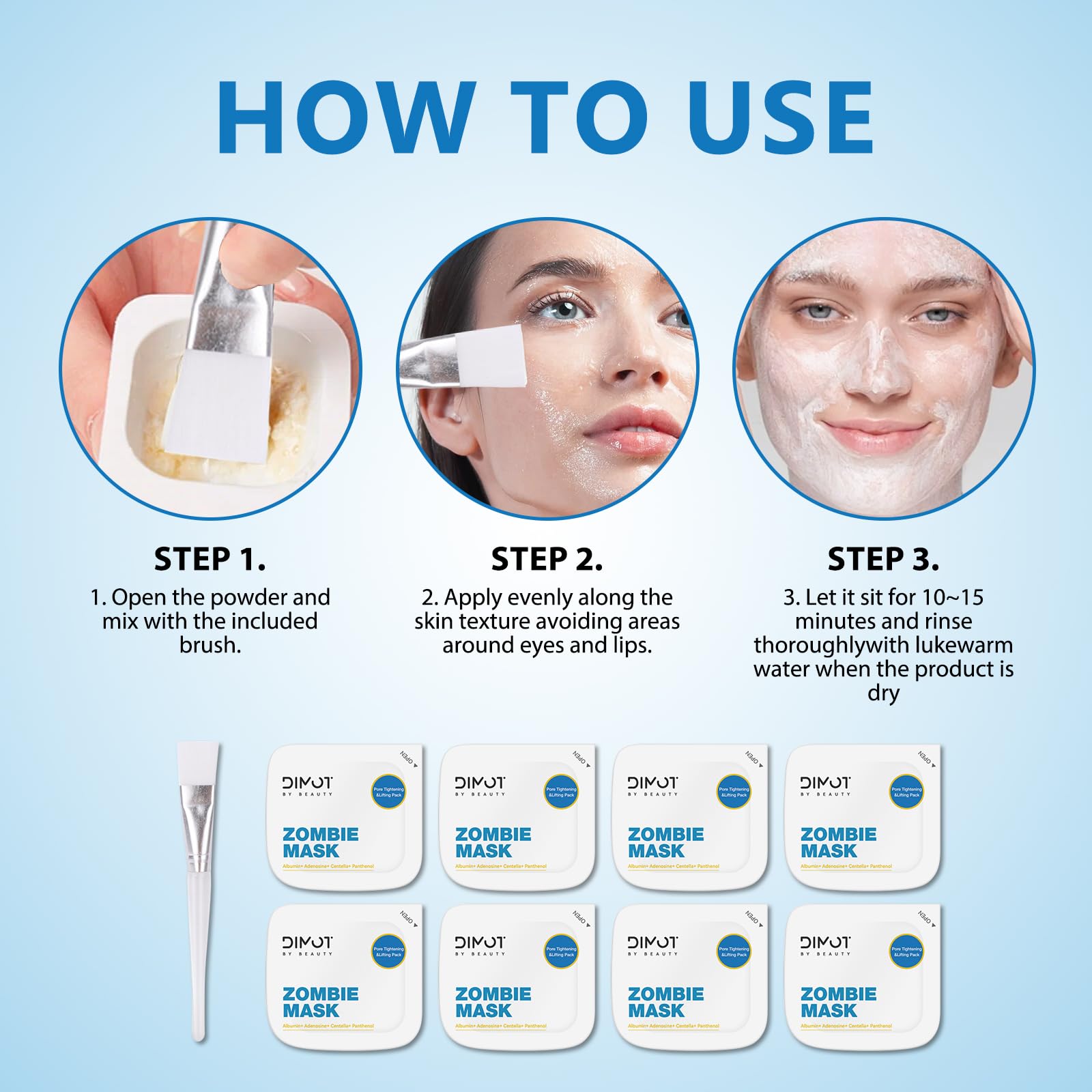 YOYILY 2025 New Zombie Facial Mask - Hydrating & Tightening Face Mask, Lifting, Deep Cleansing Pore, for Women & Men, 1 Box 8Pcs