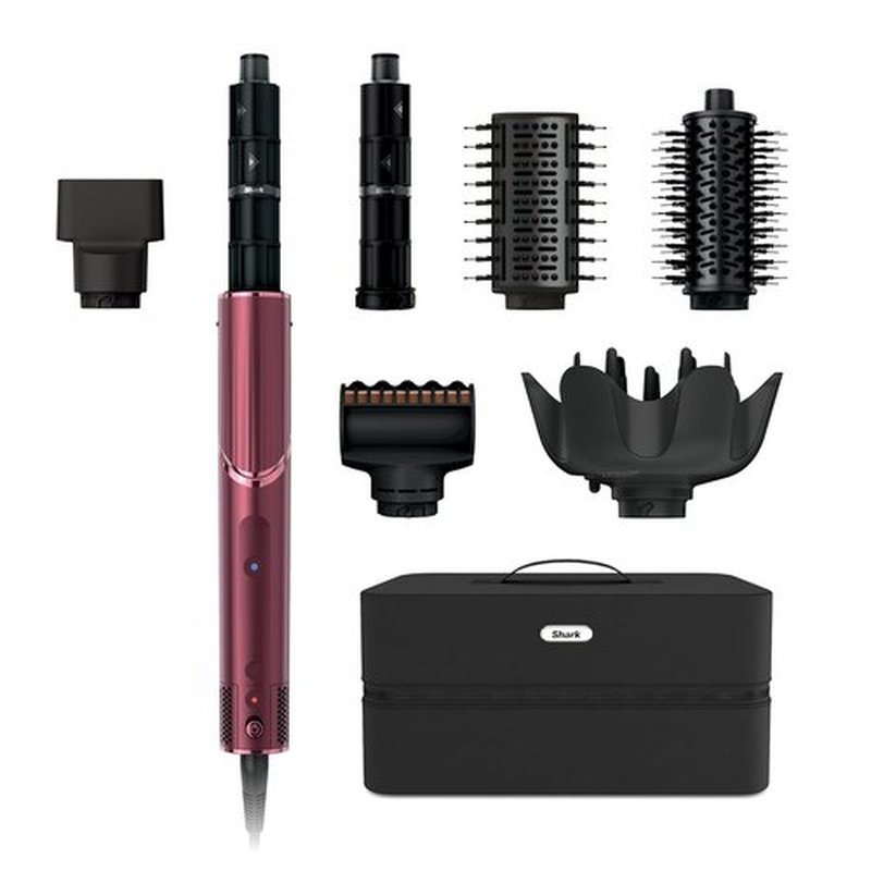 Shark FlexStyle Air Styling System - Powerful Hair Dryer Brush & Multi-Styler with Auto-Wrap Curlers | Black Cherry
