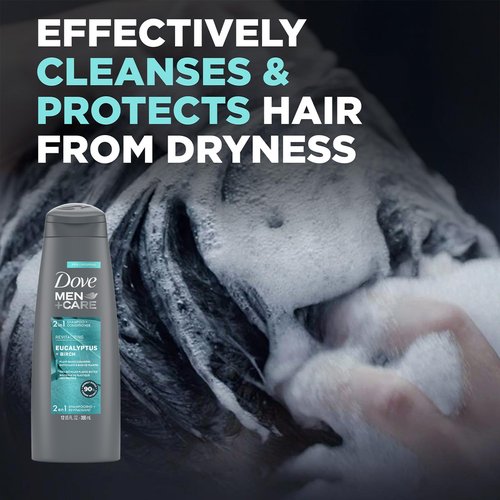 Dove Men+ Care Shower Essentials – Relaxing Body + Face Wash, Blue Eucalyptus + Birch and Revitalizing 2-in-1 Shampoo, Eucalyptus + Cedar