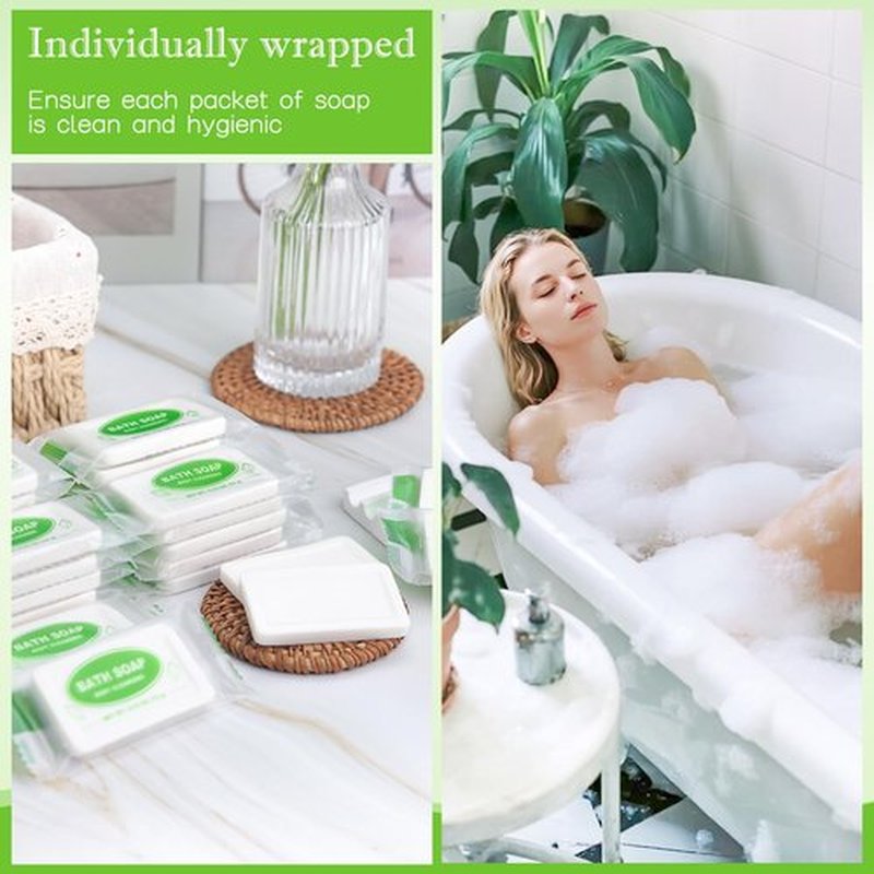 HOIQIRY Mini Travel Size Bar Soap Bulk - Pack of 25,Individually Wrapped 0.53 oz/15 grams Small Disposable Hotel Soap Bars for Vacation,Camping,Guest,Homeless,Charity,Church