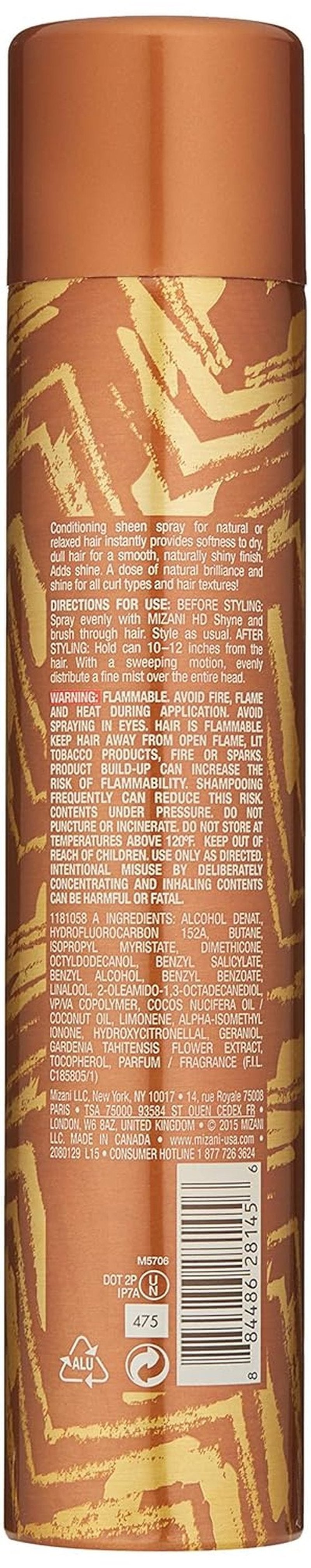 MIZANI HD Shyne Lightweight Hairspray - Weightless, Oil-Free Shine & Nourishment for All Hair Types