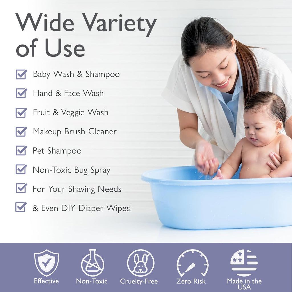 SoCal Suds & Company 2-in-1 Organic Foaming Baby Shampoo & Body Wash - Castile Soap - Gentle Body Soap and Shampoo for Sensitive Skin - Newborn & Kids Bath - Lavender, 6oz (Pack of 1)