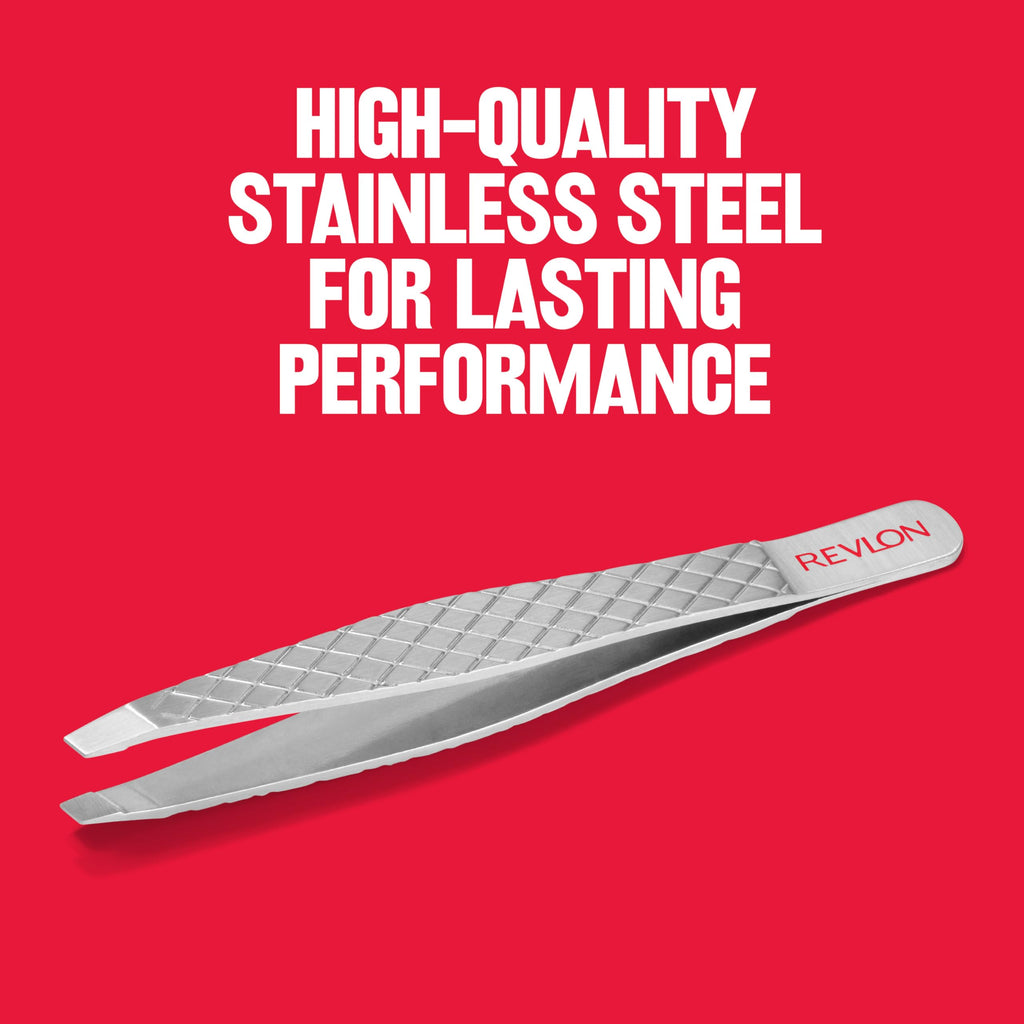 Revlon Ultimate Slant Tweezer, Hand-Finished Ultra-Fine Tips for Precise Hair Removal, Perfect for Tweezing The Tiniest Hairs, Made With Stainless Steel, 1 count