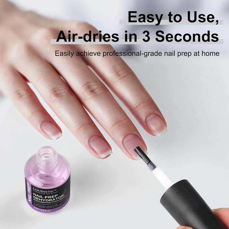 LOUINSTIC Nail Dehydrator - Acid-Free 15ml for Fast Air-Dry Prep | Hema-Free, Low-Odor, No Burn