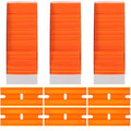 Honoson 300 Pieces Plastic Razor Blade Scraper Blades Plastic Scraper Tools Double Edge Razor Blades with a Tip Slot Edge Blades for Removing Decals, Stickers, Cleaning Window Glass (Orange)