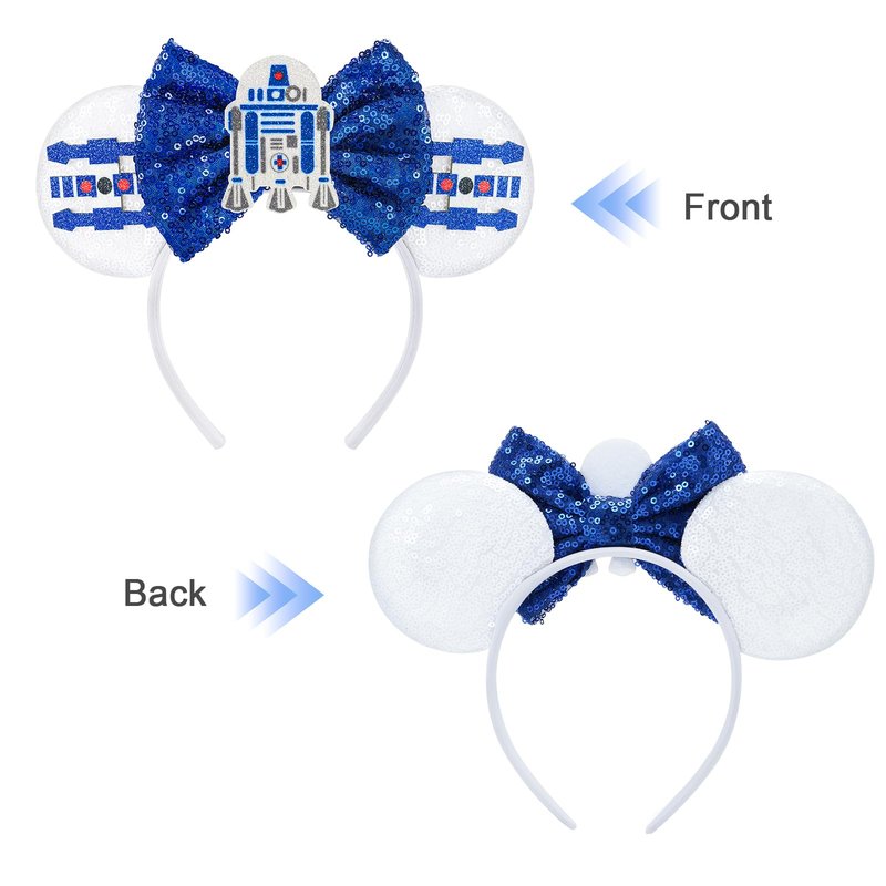 YUNISS Mouse Ear Headbands,Sparkle Mouse Ears Headband for Boy Men Cartoon Princess Costume Cosplay Decoration (Darth Vader)