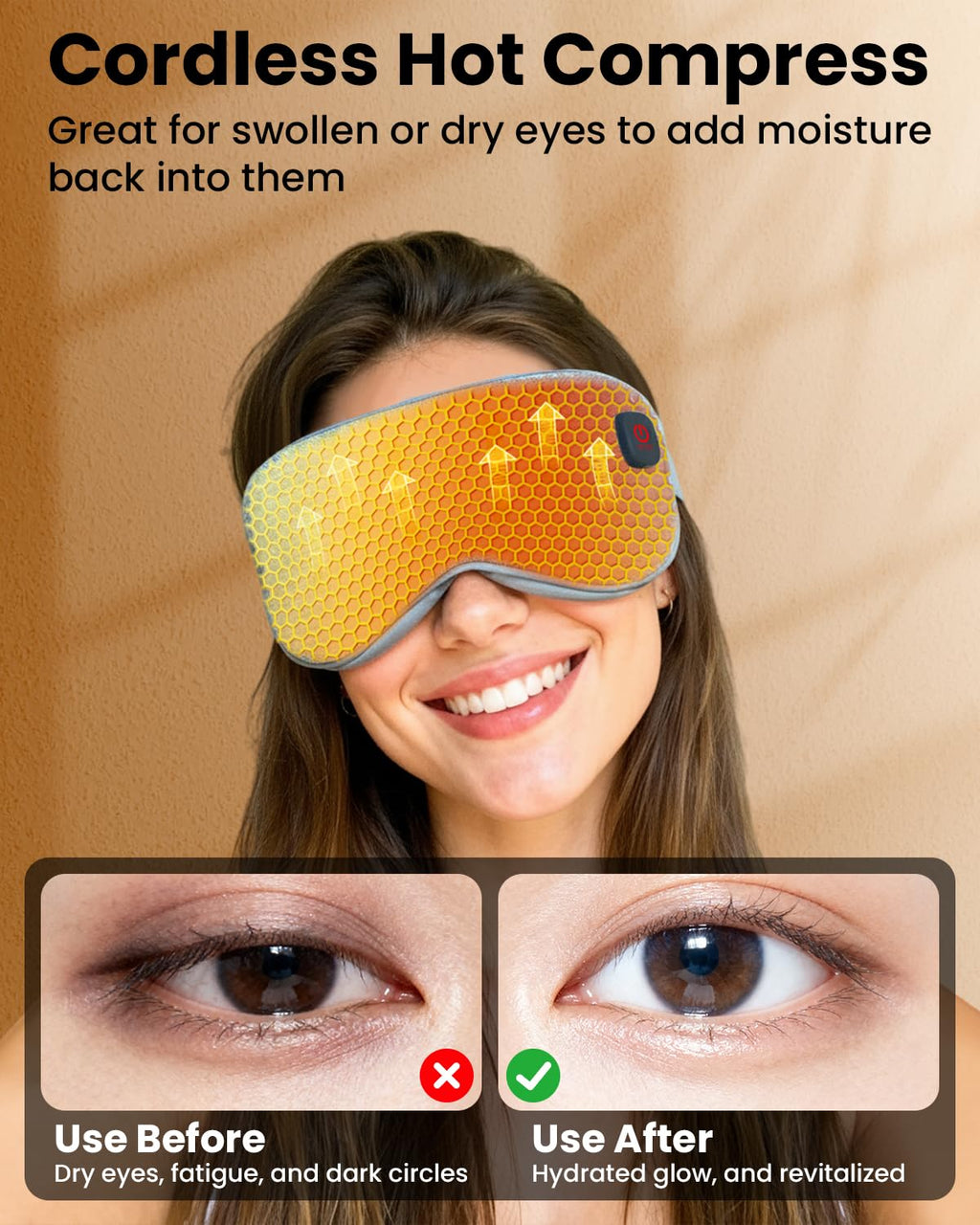 Heated Eye Mask - Cordless Eye Mask for Dry Eyes