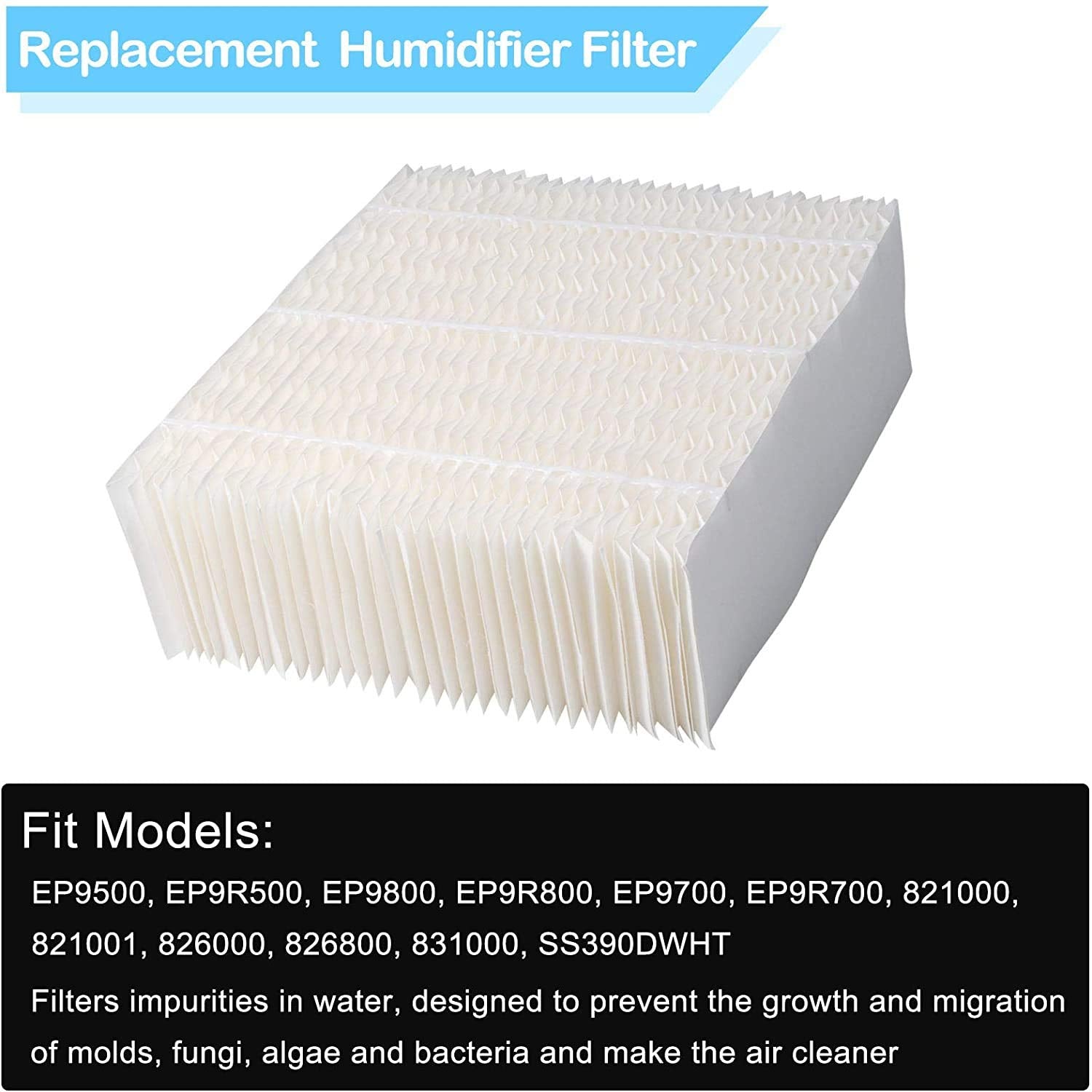 Poweka 1043 Humidifier Wick Filters Replacement Compatible with AIRCARE 1043 Super Wick Filter, Compatible with Essick Air AIRCARE Bemis EP9500, EP9700, EP9800, Spacesaver 800 8000 Series Humidifiers