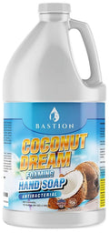 Bastion Antibacterial Foaming Hand Soap - Coconut Dream Scent - 1/2 Gallon Refill Jug (64 oz)