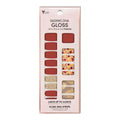 Dashing Diva Gloss Nail Strips - Fallen Leaves | UV Free, Chip Resistant, Long Lasting Gel Nail Stickers | Contains 32 Nail Wraps, 1 Prep Pad, 1 Nail File