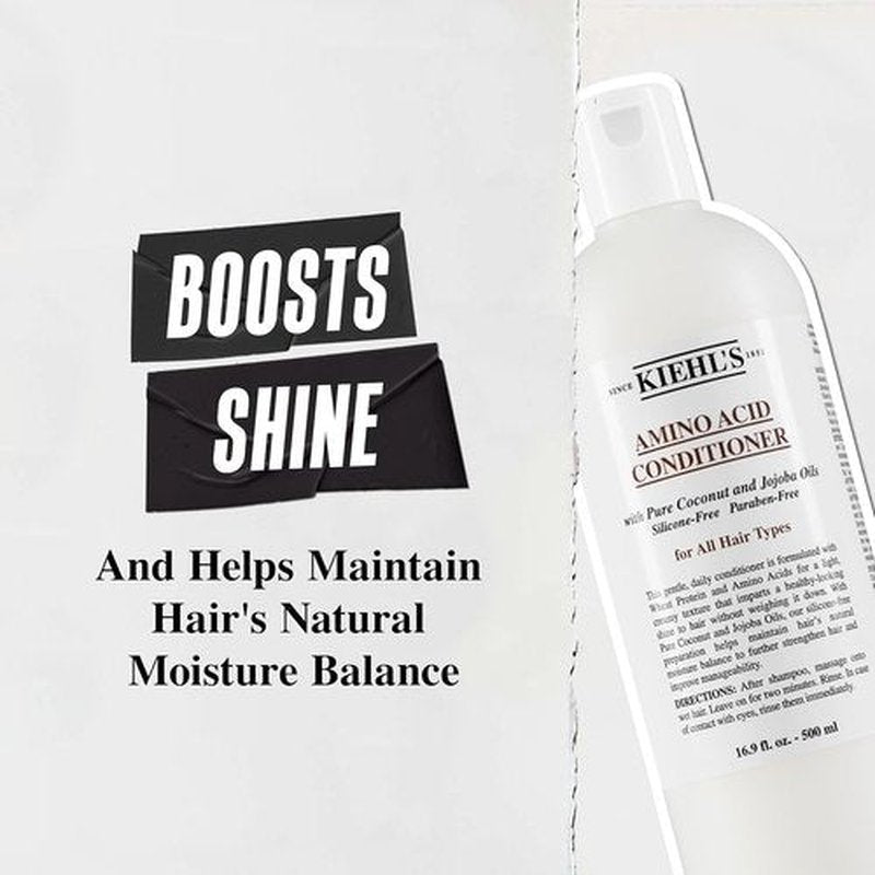 Kiehl's Amino Acid Conditioner - Strengthening & Moisturizing Hair Treatment | All Hair Types, 8.5 Fl Oz