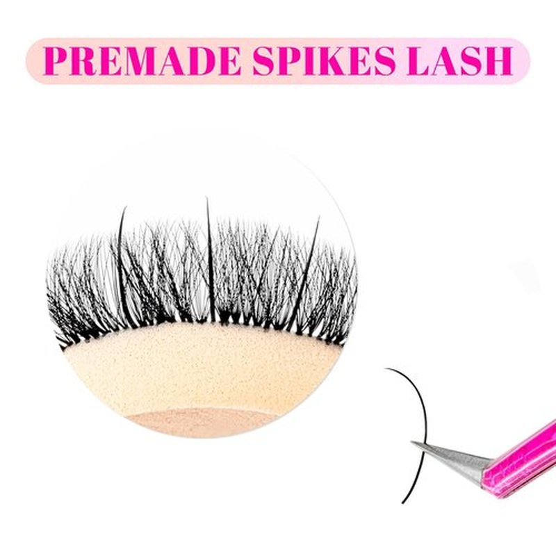 TDANCE Spikes Lash Extensions Matte Black Premade Lash Spikes Eyelash Extensions(Spikes-0.07-D,14-19 mm)