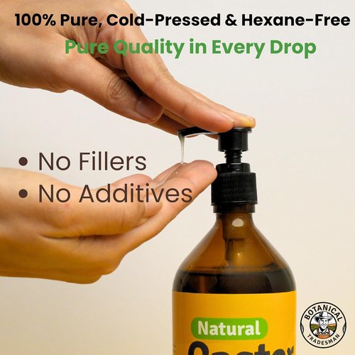 Skiennix Organic Castor Oil Kit - 100% Pure Cold Pressed, Hexane Free | 17oz Glass Bottle with 2 Reusable Cotton Flannel Wraps & Mascara Wand for Eyelashes, Eyebrows, Skin, and Navel Care