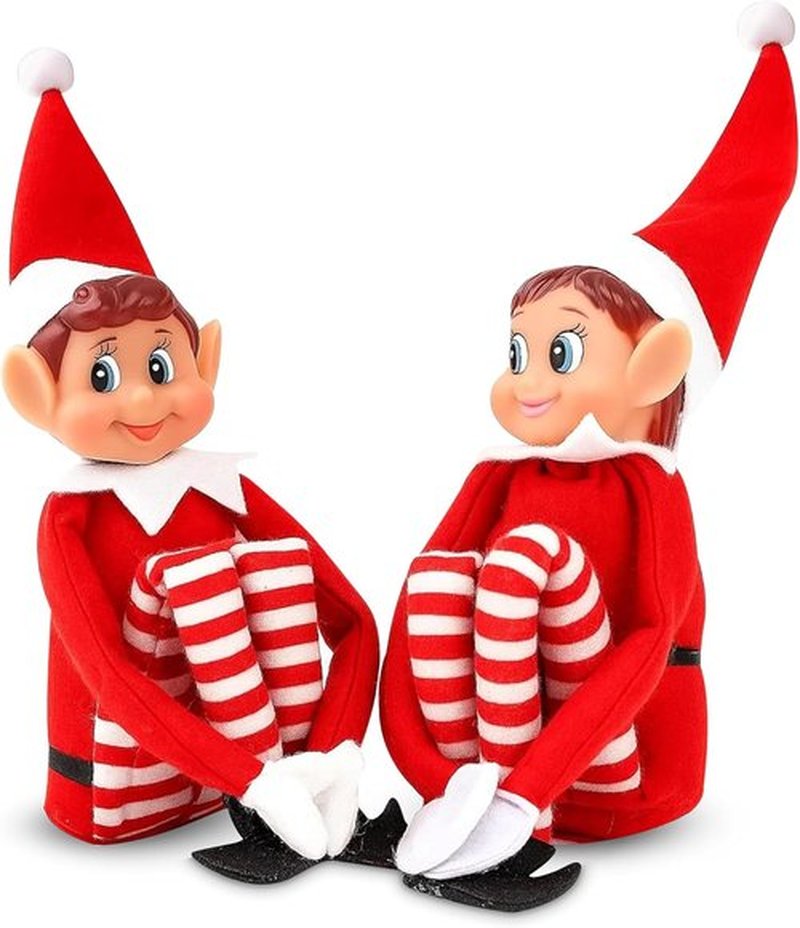 Quebec Naughty Elf Set - Christmas Elf Figures for Boys & Girls | Soft Body, Vinyl Faces, 12 Inch