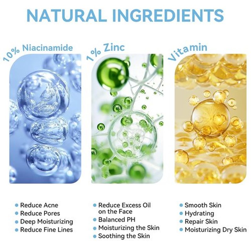 Niacinamide 10% + Zinc 1% Serum - Oil Control & Acne Treatment | Lightweight, Non-Greasy, 30ml