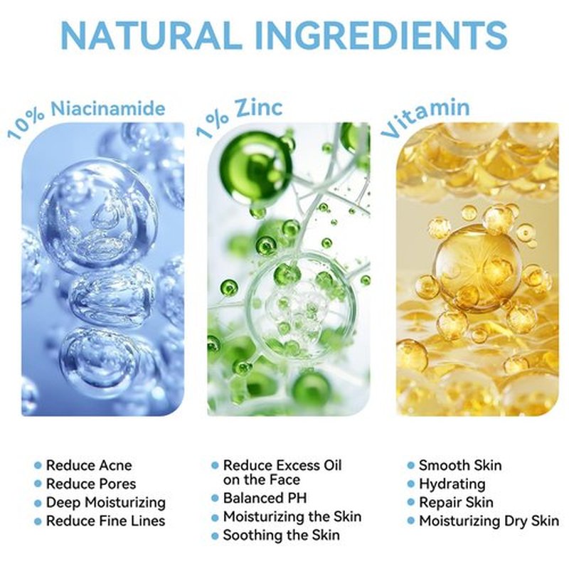 Niacinamide 10% + Zinc 1% Serum for Face – Oil Control, Acne, Pore Minimizer & Blemish Reduction – Lightweight, Non-Greasy Facial Serum, 30ml (1 Fl Oz) (1)