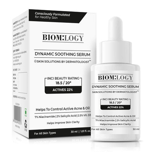 Biomlogy Soothing Serum for Face - 7% Niacinamide & 2% Salicylic Acid | Acne Control & Oil Balancing | 1.01 Fl Oz (30ml)