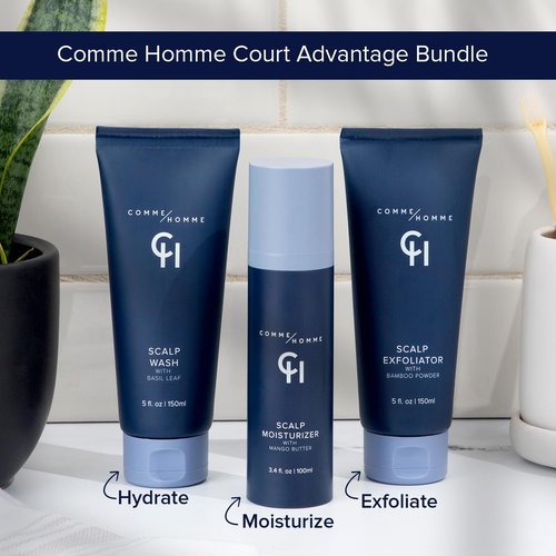 Comme Homme Soothing Scalp Moisturizer for Bald Men | Hydrates, Softens & Slows Regrowth with Aloe, Mango Butter & Capislow | Anti-Itch, Non-Greasy Daily Scalp Care for Bald Heads | 3.4 fl oz/100 ml