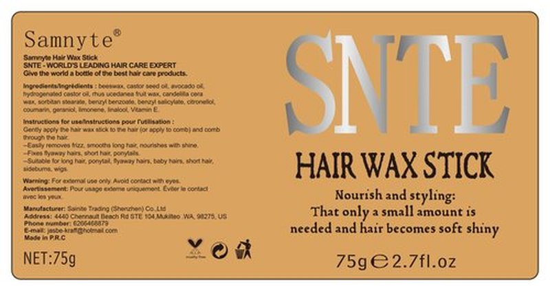 Samnyte Hair Wax Stick, 2PCS Wax Stick for Hair Slick Stick, Hair Wax for Flyaways Hair Gel Stick Non-greasy Styling Cream for Fly Away & Frizz Hair